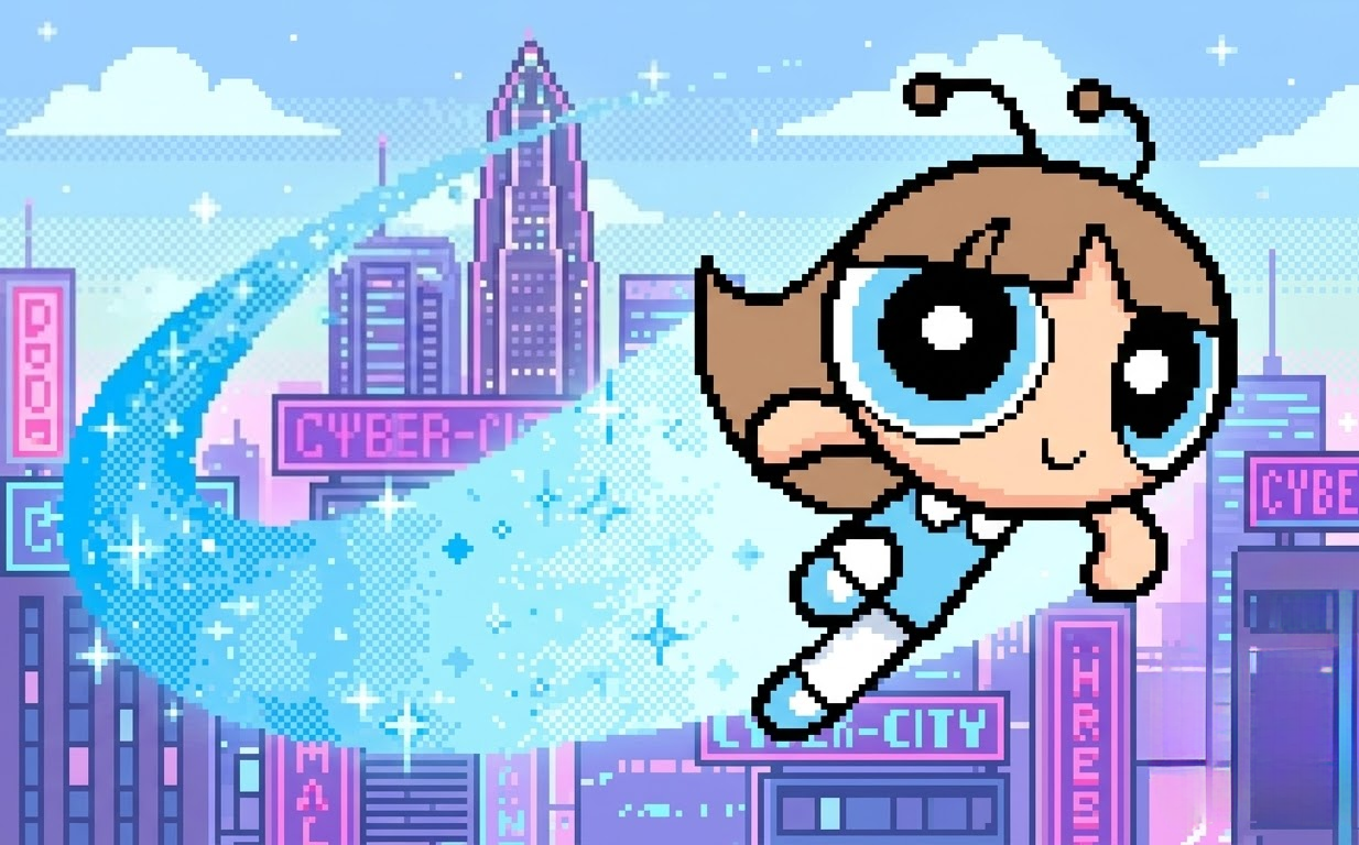 Elaine inspired pixel flyer poster